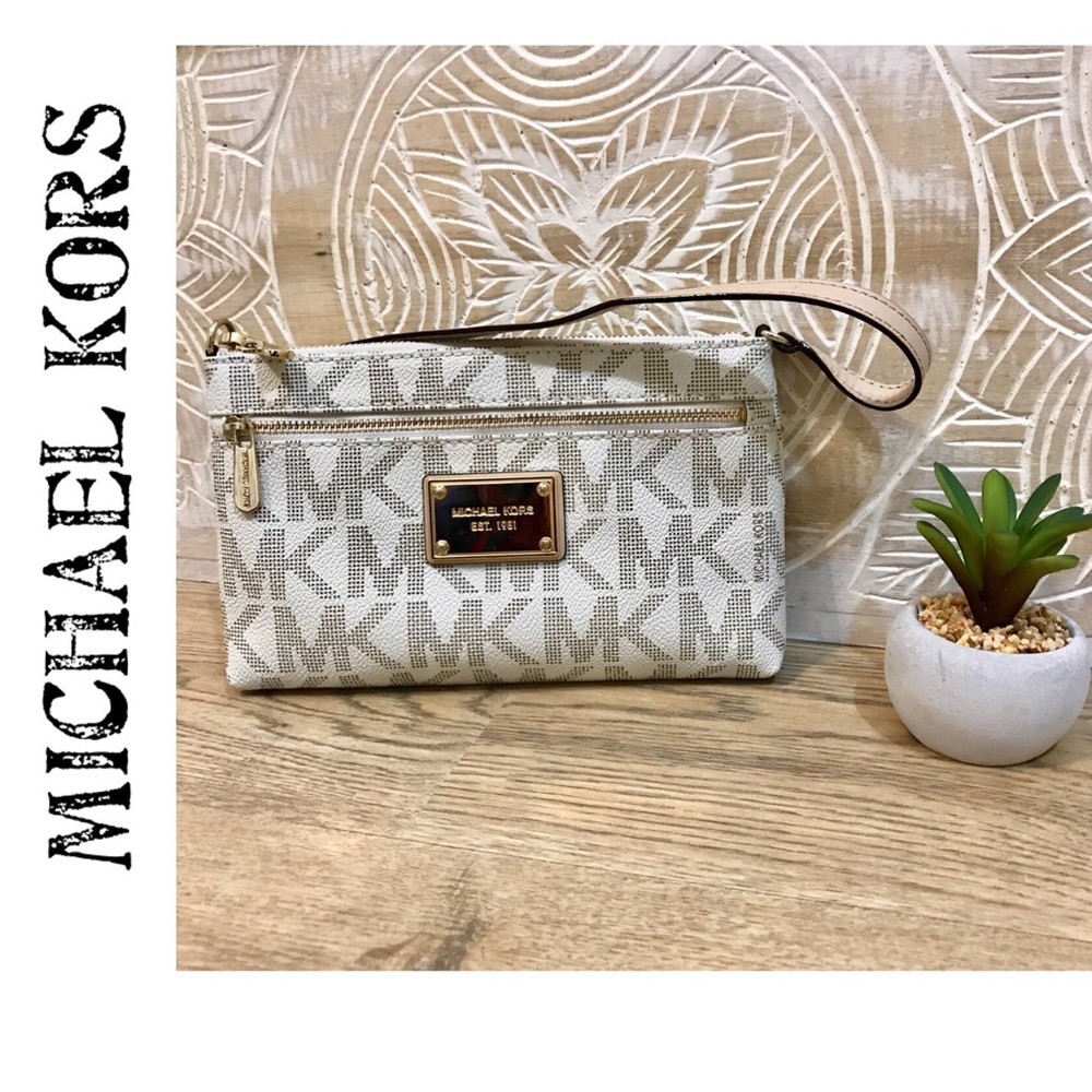 Michael Kors Mini Monogram Handbag Wallet Zipper - Picture 1 of 8